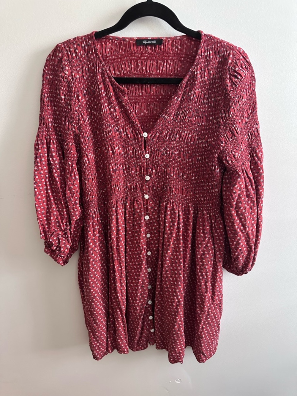 Madewell Rose Printed Floral Dress